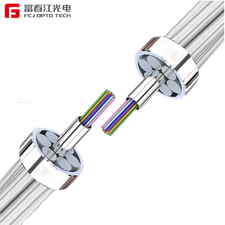 Fcj Central And Stranded Opgw Optical Fiber Cable G652d Single Mode 1-144 Core